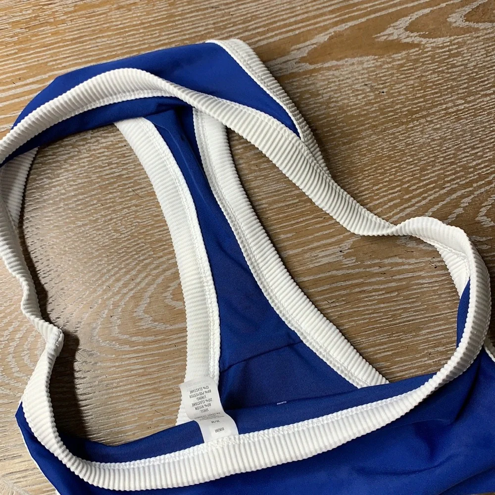AERIE Blue White Bikini Swim Bikini Bottom M